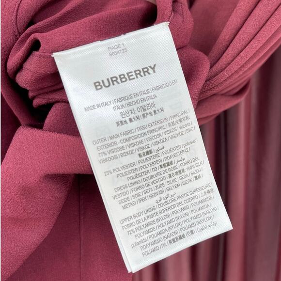 Burberry | Violet Dress in Deep Mulberry Strapless Draped Midi 0 w/ Tags - Picture 14 of 16